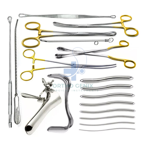 Juego de 24 Piezas de Dilatación y Curetaje Ginecológico Ortho Genix, Instrumento Quirúrgico Manual de Acero Inoxidable, Aprobado por CE ISO, Clase I - Product Image 3