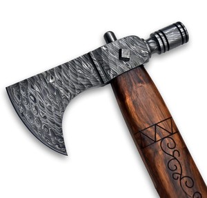 Hacha Vikinga de Acero al Carbono Forjada a Mano con Mango de Madera, Funda de Cuero, Hacha de Carpintería Personalizada OEM - Product Image 6