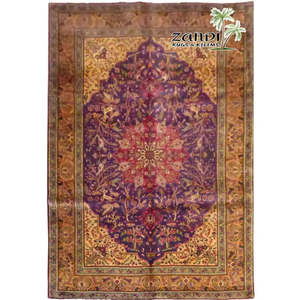 Alfombra Tabriz hecha a mano de moda, anudada a mano, de lana y algodón premium para decoración del hogar u oficina. - Product Image 1