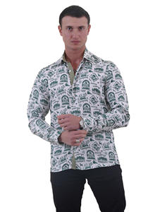 Chemise à col de camp à manches longues boutonné personnalisée OEM Chemise imprimée pour hommes de Turquie - Product Image 5