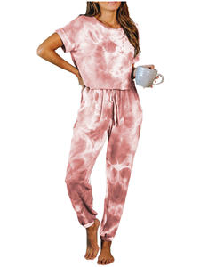 Chándal de sublimación impreso de alta calidad Tie Dye transpirable ligero 100% algodón Top Trending Tie Dye chándal de mujer - Product Image 5