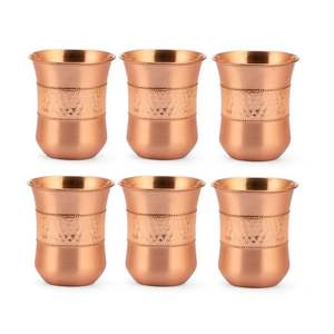 Qualité supérieure, logo personnalisé, écologique, capacité 10 OZ, style minimaliste, métal cuivre, moitié martelé, moitié brossé, poli - Product Image 6