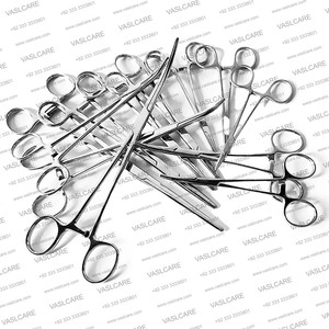 Pince hémostatique en acier inoxydable |   Outil chirurgical manuel droit et courbé certifié CE 16-20 cm par Vaslcare - Product Image 1