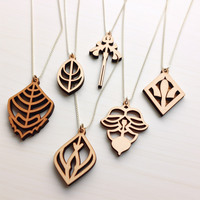 Pendentif personnalisé en bois avec logo écologique en vrac bon marché colliers découpés au laser