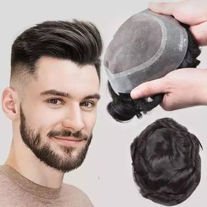 Peluca de Cabello Remy con Base de Seda Brasileña 100% Virgen al por Mayor para Hombres, Alta Calidad, Longitud de 8-20 Pulgadas - Product Image 4