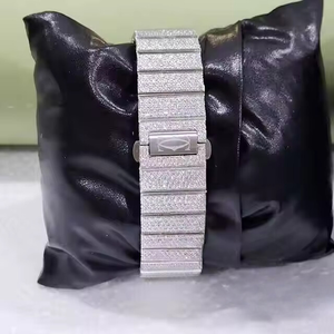 Đồng hồ đeo tay kim cương Moissanite cao cấp tùy chỉnh dành cho nam nữ, mặt vuông, kiểu analog, 41mm, máy quartz, tôn lên vẻ đẹp cổ điển. - Product Image 5