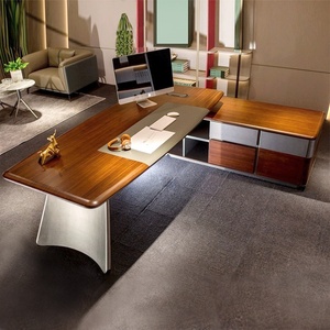 Modern Executive Manager Desk Locker MDF Material Home Office CEO Boss Style <b>Storage</b> <b>Computer</b> Table Workstation Furniture - Product Image 3
