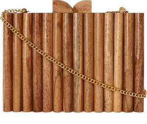 Pochette de soirée en bois faite à la main avec incrustation de nacre pour fêtes mariages ou comme cadeau - Product Image 6