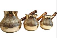 Lot de 3 cafetière turque à gravure florale en métal de haute qualité pour café et thé ustensiles de cuisine et outils pour café prix en vrac