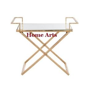 Plateau de service alimentaire en métal et en verre avec support Meilleure qualité Taille personnalisée Plateau de service pour thé et café en Inde - Product Image 6