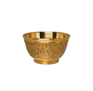 Bol à fruits en métal en laiton Bol en métal de style antique Table à manger Pièce maîtresse Décoration dorée Bols de nourriture pour légumes. - Product Image 4