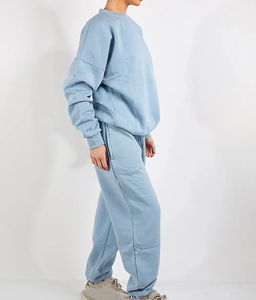 Nouveauté : ensembles de survêtements pour femmes d'hiver, 100% coton molletonné respirant, impression de logo personnalisée, survêtement uni, streetwear OEM - Product Image 5