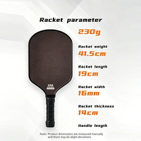 Pala de Pickleball Termoformada de 16 mm, Superficie de Fibra de Carbono 12K, Núcleo de Panal, Diseño Ligero y Duradero, Entretenimiento para Niños