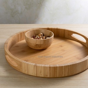 Acacia Wooden Rectangle Serving Tray With Handle for Kitchenware Home and Hotel <b>Tabletop</b> Tea & Coffee Serving Trays - Product Image 6