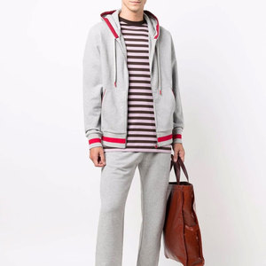 High Quality Cotton Fleece <b>Zip</b> Tracksuits Men Slim Fit Sportswear Street Fashion <b>2</b>-Piece Set Customizable Designer XXL Winter - Product Image 2
