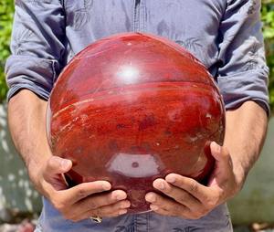 Venta al por Mayor de Bolas de Piedra de Jaspe Rojo Pulido de Primera Calidad MUNTAHA AGATE, Cristal Curativo, Energía, Meditación, Reiki, Feng Shui para el Hogar, 150-250 g - Product Image 2
