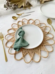 Natural Rattan Charger <b>Plate</b> <b>Mat</b> with Metal Frame - Product Image 3