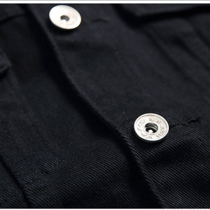 Veste en jean décontractée pour hommes personnalisée de haute qualité Design simple et élégant col montant Logo avant de la rue haute-Fourniture directe d'usine - Product Image 3