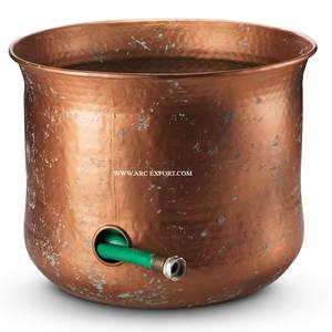 Wholesale Modern Designed New Look Pattern Copper Hose <b>Pots</b> Handcrafted Round Shape Antique Copper Garden Watering Hose <b>Pots</b> - Product Image 4