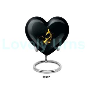 Venta caliente hermosa urna de cremación de corazón de pez dorado para adultos para cenizas humanas urna grande decorativa con soporte y bolsa de terciopelo gratis - Product Image 2