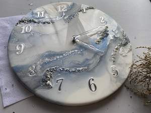 Horloge murale légère en résine époxy Résine époxy Salon meilleur qulatiye Meubles Décoration intérieure Horloge murale personnalisée meilleur - Product Image 4