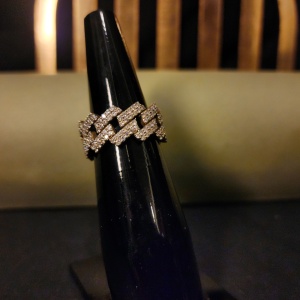 Hip Hop Exclusive Design 18Kt Fine Gold Ladies Diamond Ring Sterling Silver <b>Swag</b> For Daily Wear - Product Image 1