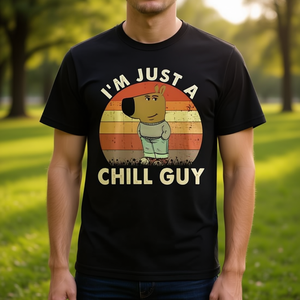 T-Shirt Vintage con Meme 'I'm Just a Chill Guy' Abbigliamento Promozionale Premium - Product Image 3