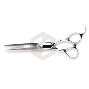 Ciseaux à effiler de qualité supérieure 5,5 pouces, finition polie miroir, bord tranchant durable, ciseaux à effiler pour barbier avec repose-doigts argenté - Product Image 6