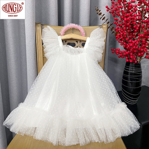 Venta al por mayor adorable vestido de bebé hasta la rodilla Nochebuena con silueta en capas - Product Image 4