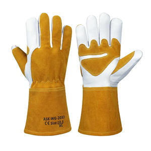 Fabricant personnalisé résistant aux coupures résistant au feu de protection long Tig cuir de soudage travail vache fendu cuir gants de soudage - Product Image 1