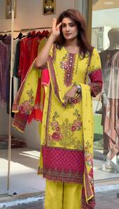 Traje Salwar Kameez para Mujer, Diseño Indio Pakistaní, Estampado Digital, para Fiestas, Todas las Temporadas, Casual, Materiales Reciclados, Secado Rápido, FATEMA FASHION - Product Image 5