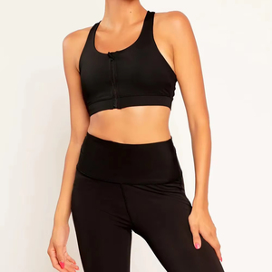 Sujetador deportivo transpirable de alto soporte con espalda cruzada para mujer |   Sujetador Deportivo de Yoga con Logotipo Frontal Personalizado |   Fabricante de Ropa Deportiva OEM/ODM - Product Image 1