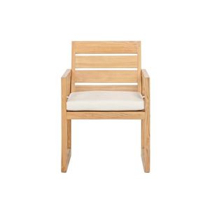 Sillón de madera de teca para comedor de jardín con cojín, hecho en Indonesia - Product Image 3