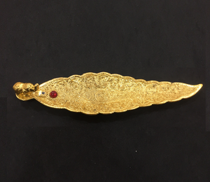 Varitas de incienso de Metal en forma de hoja de elefante, soporte a granel (oro) - Product Image 1