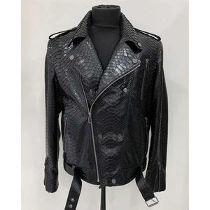 Chaqueta de Cuero Vacuno Genuino para Hombre, Fácil de Lavar, Duradera, Elegante, Resistente al Viento e Impermeable, para Todas las Temporadas - Product Image 1