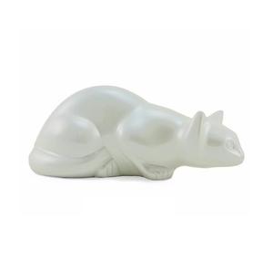 Urna para mascotas de latón con acabado antiguo verde, urna de recuerdo con forma de gato en latón, suministros funerarios de Metal, urnas de latón - Product Image 3