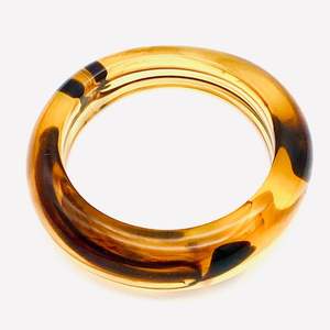 Bracelet jonc en résine acrylique fantaisie, large, irrégulier, rond, multicolore, éblouissant, modèle ange pour femme - Product Image 5