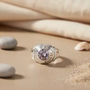 Anillo de Plata de Ley 925 con Amatista para Mujer, Pulseras Finas, Joyería de Regalo Perfecta - Product Image 2