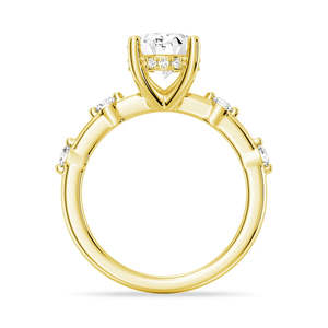 แหวนหมั้นเพชรโมอิสซาไนต์ทอง 14K รูปทรงวงรี สง่างามและหรูหรา - Product Image 4