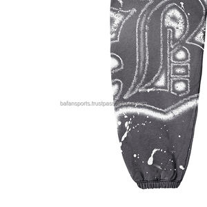 Joggers pour hommes personnalisés de qualité supérieure Pantalon de survêtement en toile élégant Pantalon sarouel décontracté avec look délavé Pantalon de jogging pour hommes - Product Image 4