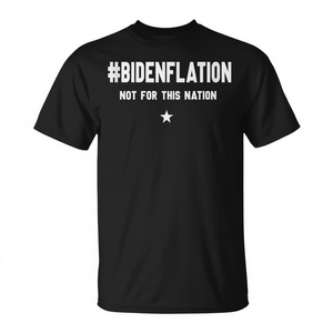 T-shirt Bidenflation Not For This Nation, maglietta nera da uomo con messaggio politico - Product Image 2