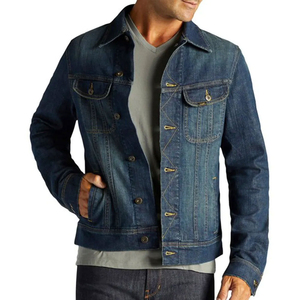 Camisa vaquera de algodón puro para hombre, fina camisa de manga larga a cuadros, chaqueta informal holgada resistente al desgaste para hombre - Product Image 1