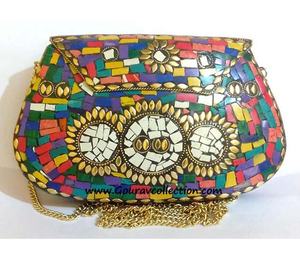 Grands sacs de travail en métal multi-mosaïque pour femmes, vêtements de fête, GC-BG-560 disponibles au meilleur prix de l'exportation indienne - Product Image 1