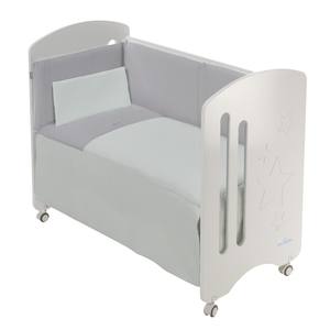 Ensemble de lit bébé moderne ASTRID 3 pièces 60x120 Vert - 100% coton gaufré matelassé motif uni Comprend un tour de lit et un oreiller - Product Image 1