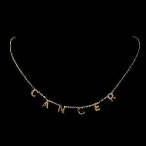 Vintage Trendy Cancer Zodiac Necklace Gold Plated Brass and Zinc Alloy Geometric <b>Cross</b> Number Design Stylish <b>Chains</b> for Gift - Product Image 1