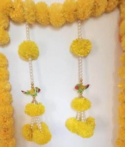 Guirnalda de cuentas de caléndula para colgar en la pared, decoración de perilla de puerta con diseño de loro, para templo indio, boda, decoración del hogar, clásica y elegante - Product Image 2