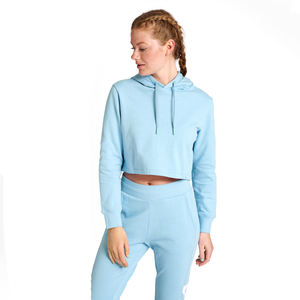 Venta caliente mujeres cómodas de longitud corta logotipo personalizado impresión 2025 nuevo diseño Crop Top sudaderas con capucha - Product Image 1