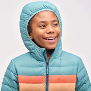 Veste bouffante pour garçons écologique du fabricant personnalisé OEM-100% polyester recyclé, à capuche - Product Image 4