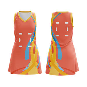Robe de netball ajustée pour femmes avec design sublimé, tissu respirant, logo frontal, extensible dans les 4 sens et protection anti-UV - Product Image 5
