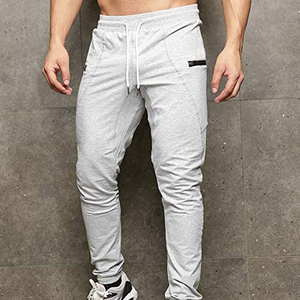 Pantalones de chándal personalizados para hombre, Pantalón de algodón 100%, color gris, alta calidad, con logotipo personalizado, venta al por mayor - Product Image 2